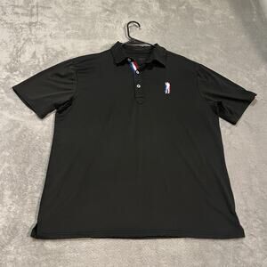 USAG U Suck At Golf Polo Shirt Mens Large Black Golf Performance Embroidered